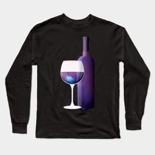 Red Wine Galaxy Space Long Sleeve T-Shirt